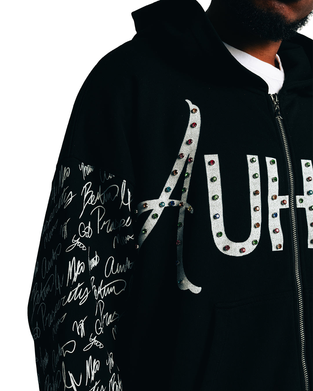 'Introvert' Gemstone Zip Up