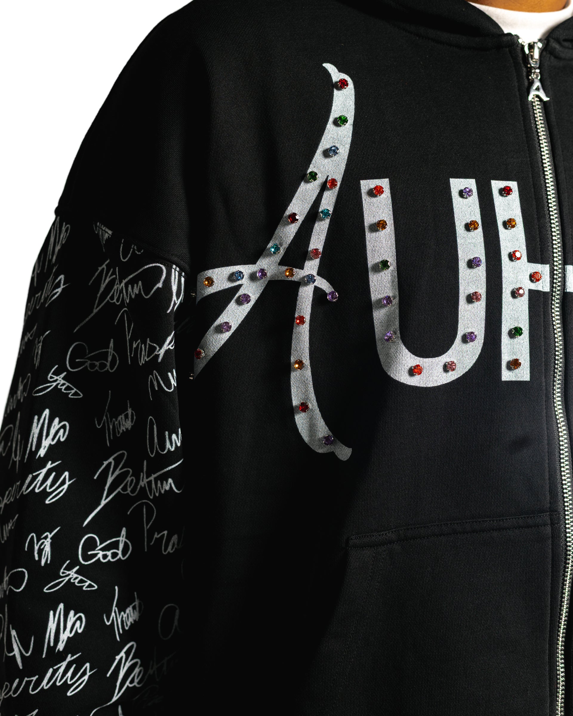 'Introvert' Gemstone Zip Up