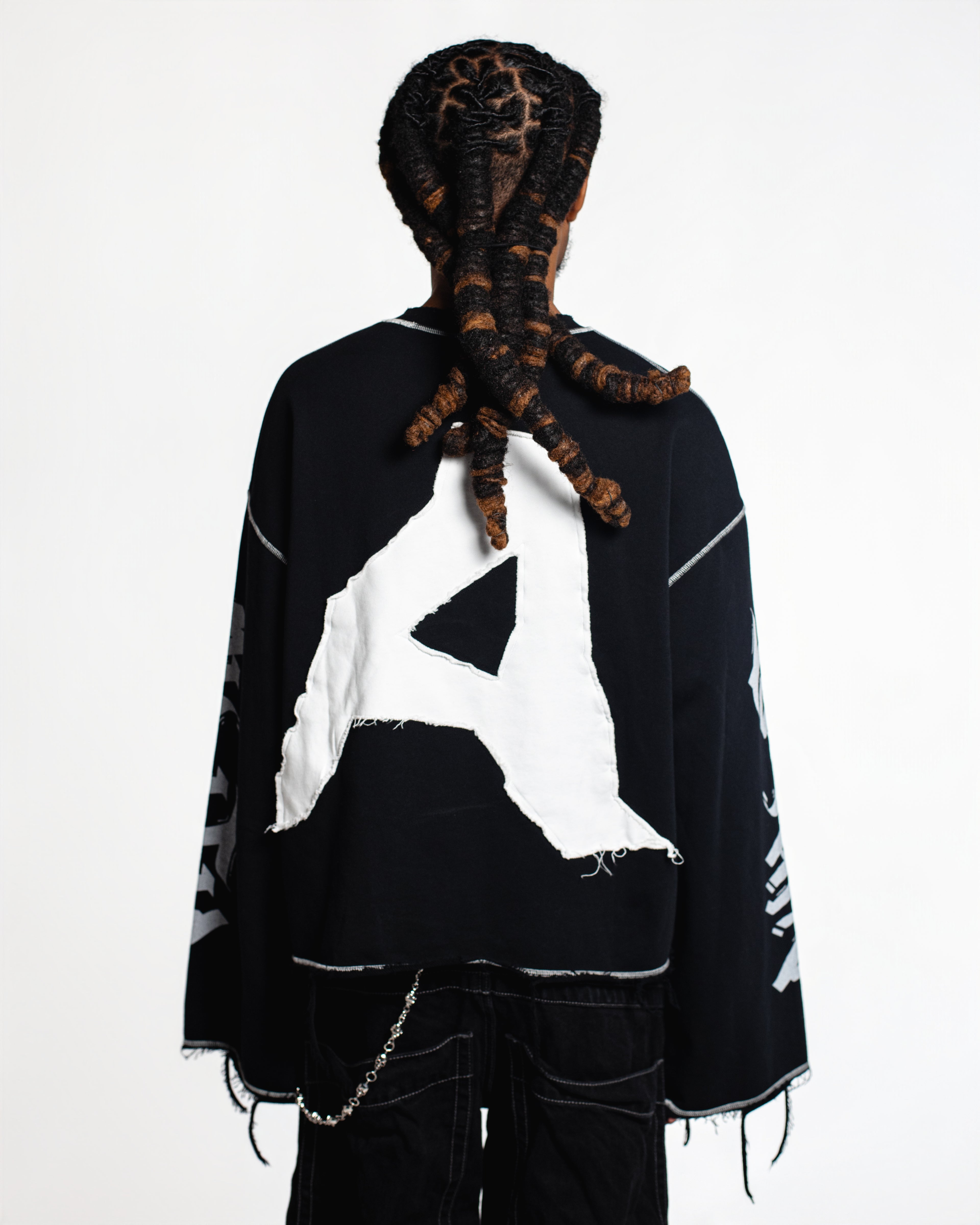 'Dolemite' Distressed Long Sleeve Sweater